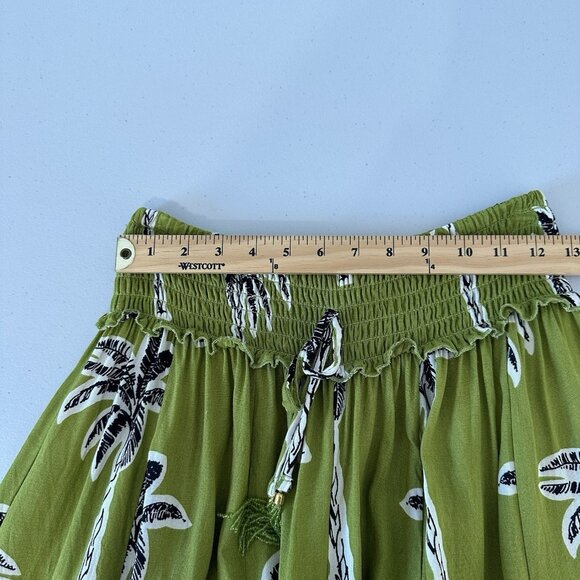 True Destinations Palazzo Pants Medium Green Tropical Wide Leg Resort - Picture 6 of 12